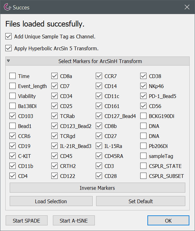 Quickstart Dialog with Marker Selection